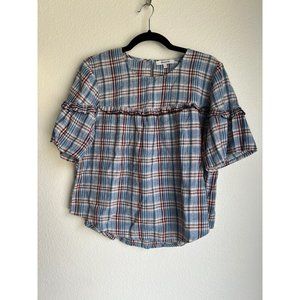 Madewell top Size Medium Color Blue White Red